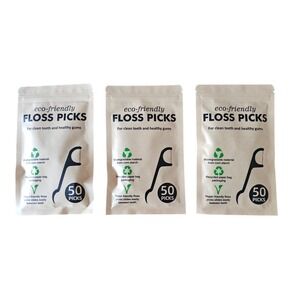 Eco Friendly Floss Picks 150 Count Biodegradable Corn Starch Vegan